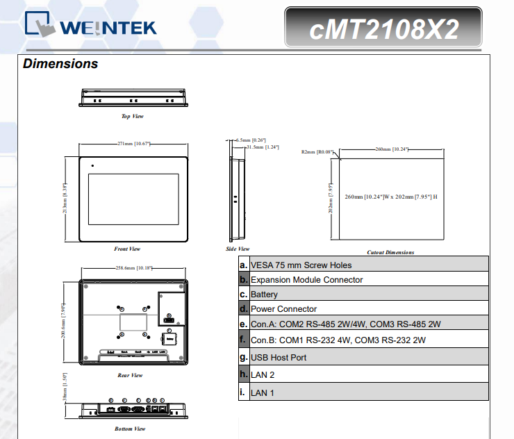 dimension cmt2108x2